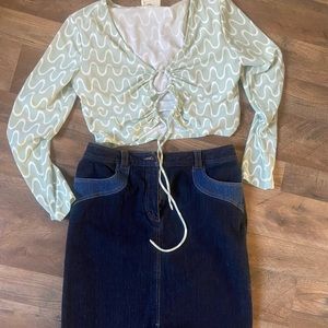 Y2K bundle Jean skirt outfit 👽